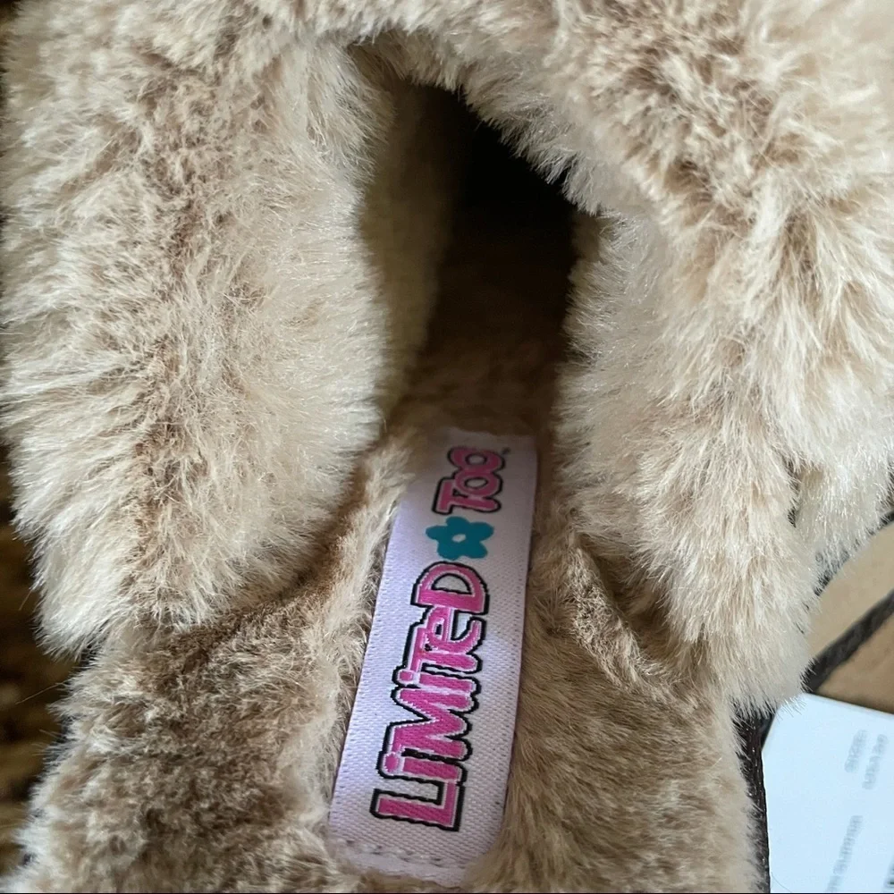 NWT limited too girls slippers emojis star sz 13